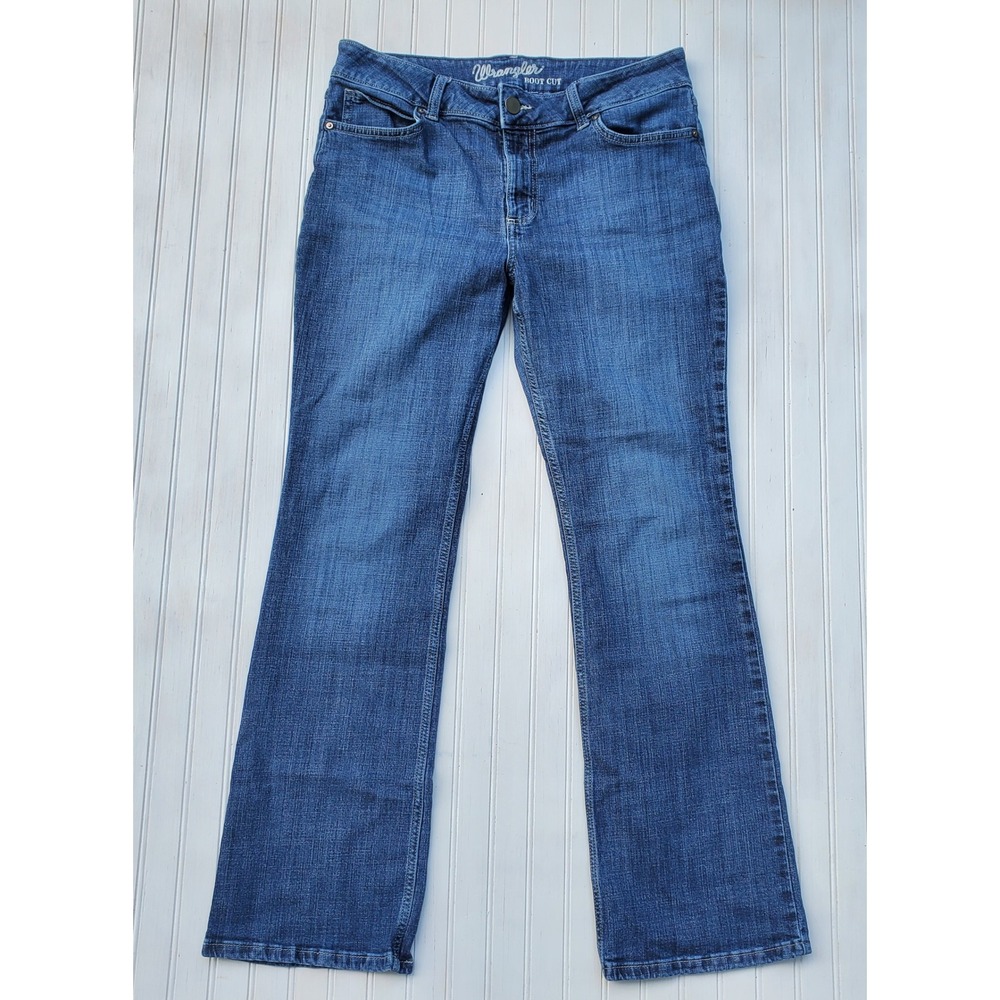 Wrangler Bootcut Jeans Womens 13x32‎ Medium Wash Stretch Denim 1009MWZDO